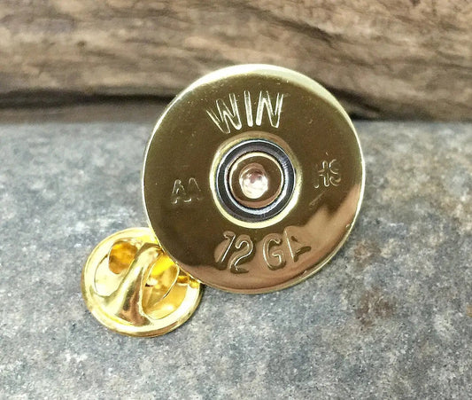 12 Gauge Shotgun Shell Tie Tac Hat Pin, Bullet Tie Tack