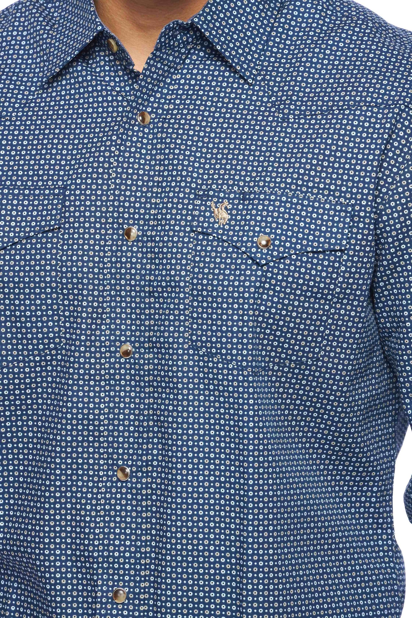 Rodeo Clothing Men's Print Long Sleeve Snap Shirt