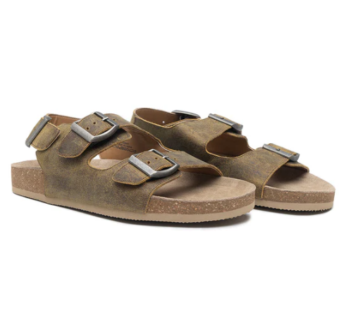 MYRA- Mountain Path Leather Sandals In Suede