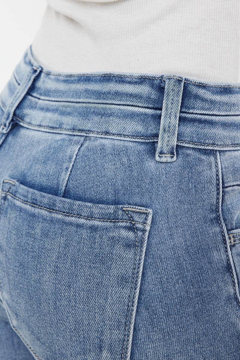 Kan Can- Selena Mid Rise Double Waist Band Flare