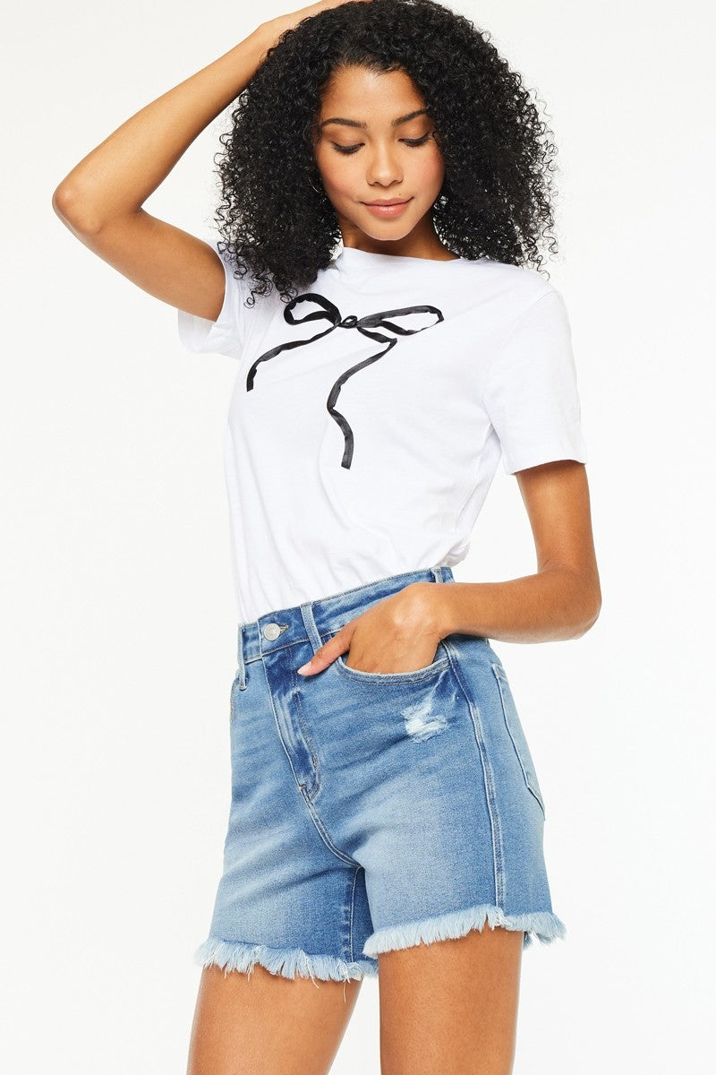 Kan Can- Syd Essentials High Rise Stretch Denim Shorts