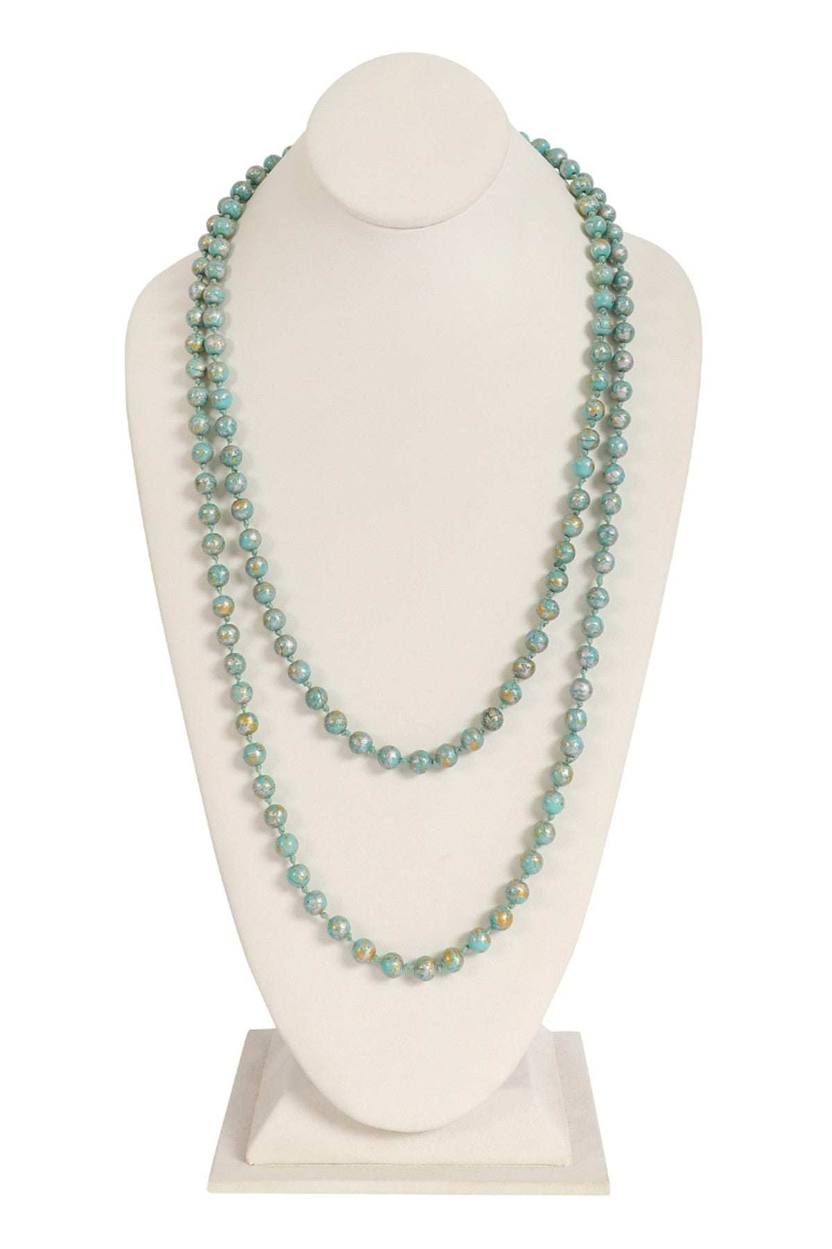 Versatile Long Natural Stone Beaded Necklace