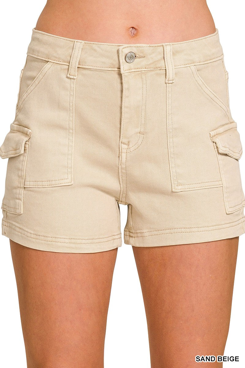 ZENANA- Utility Pocket Shorts