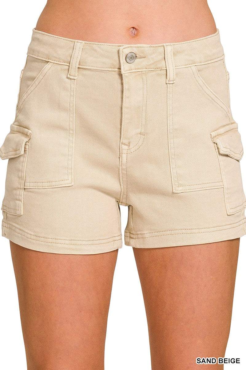 ZENANA- Utility Pocket Shorts