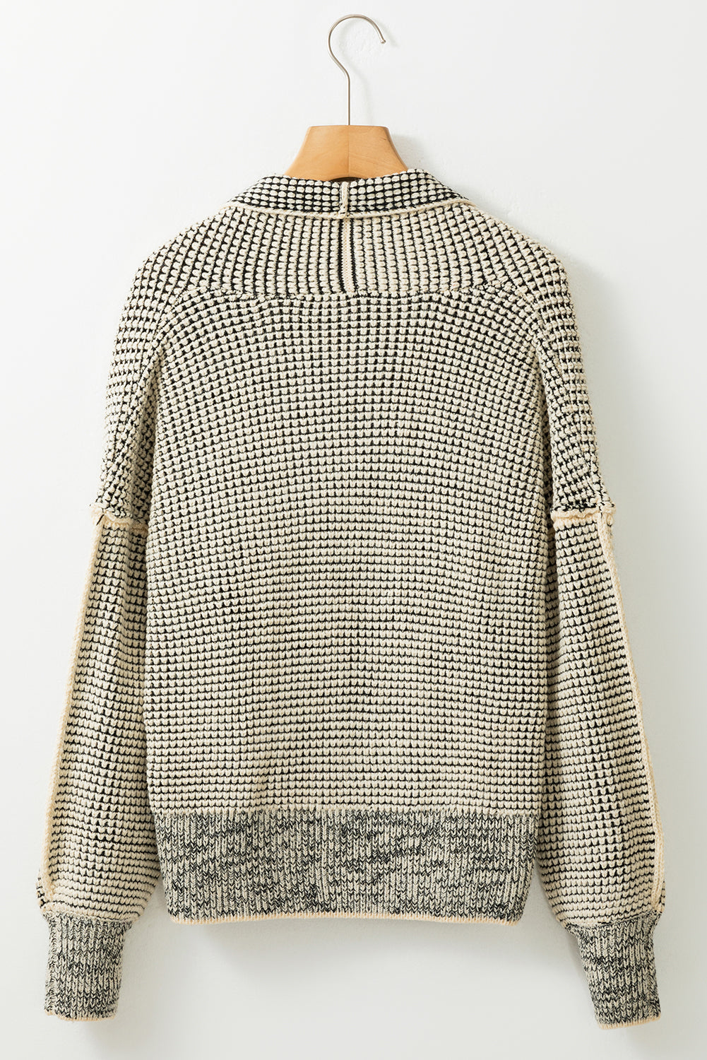 Plaid Contrast Trim Open Front Cardigan