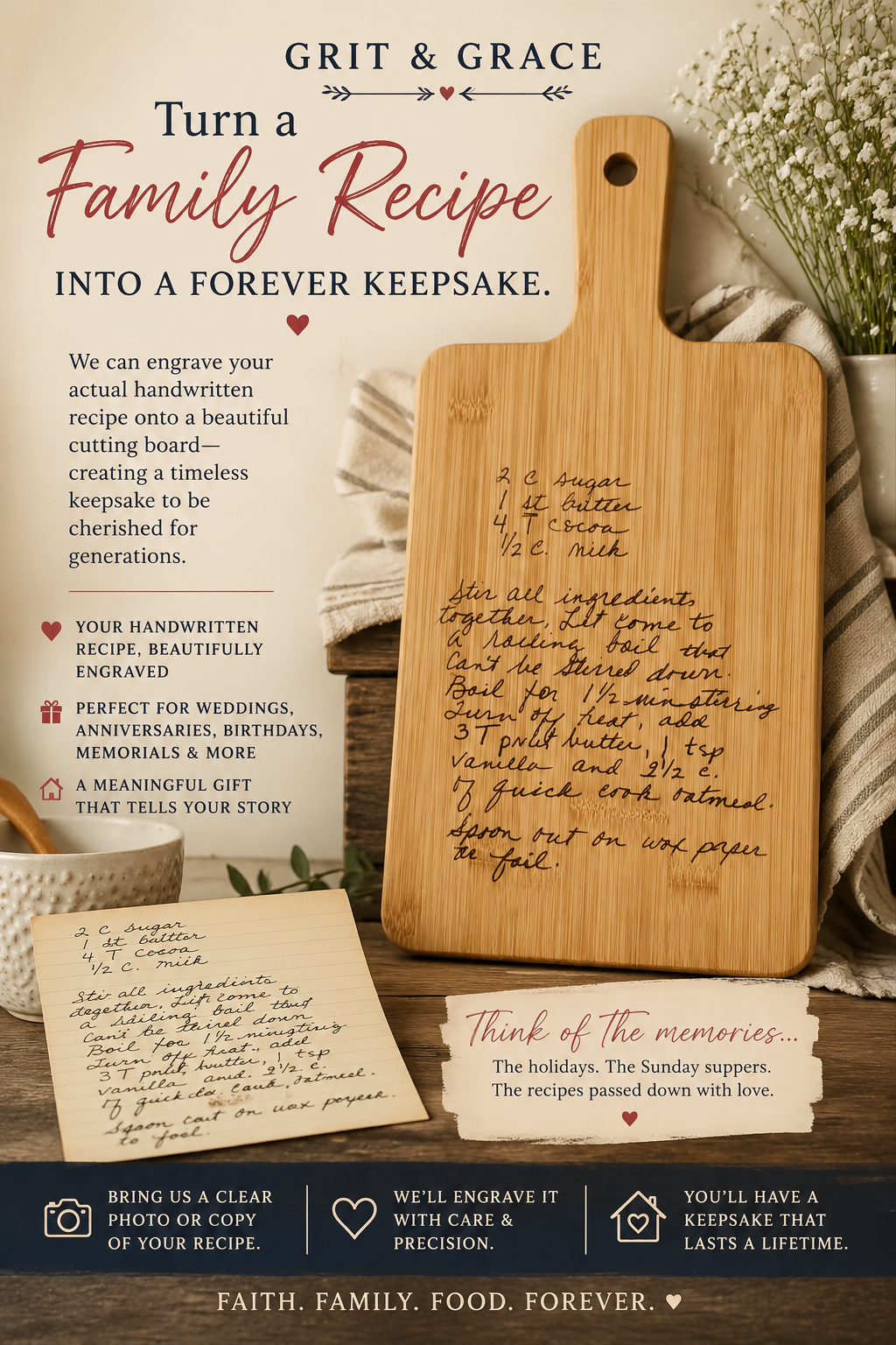 Custom Recipe Cutting Board