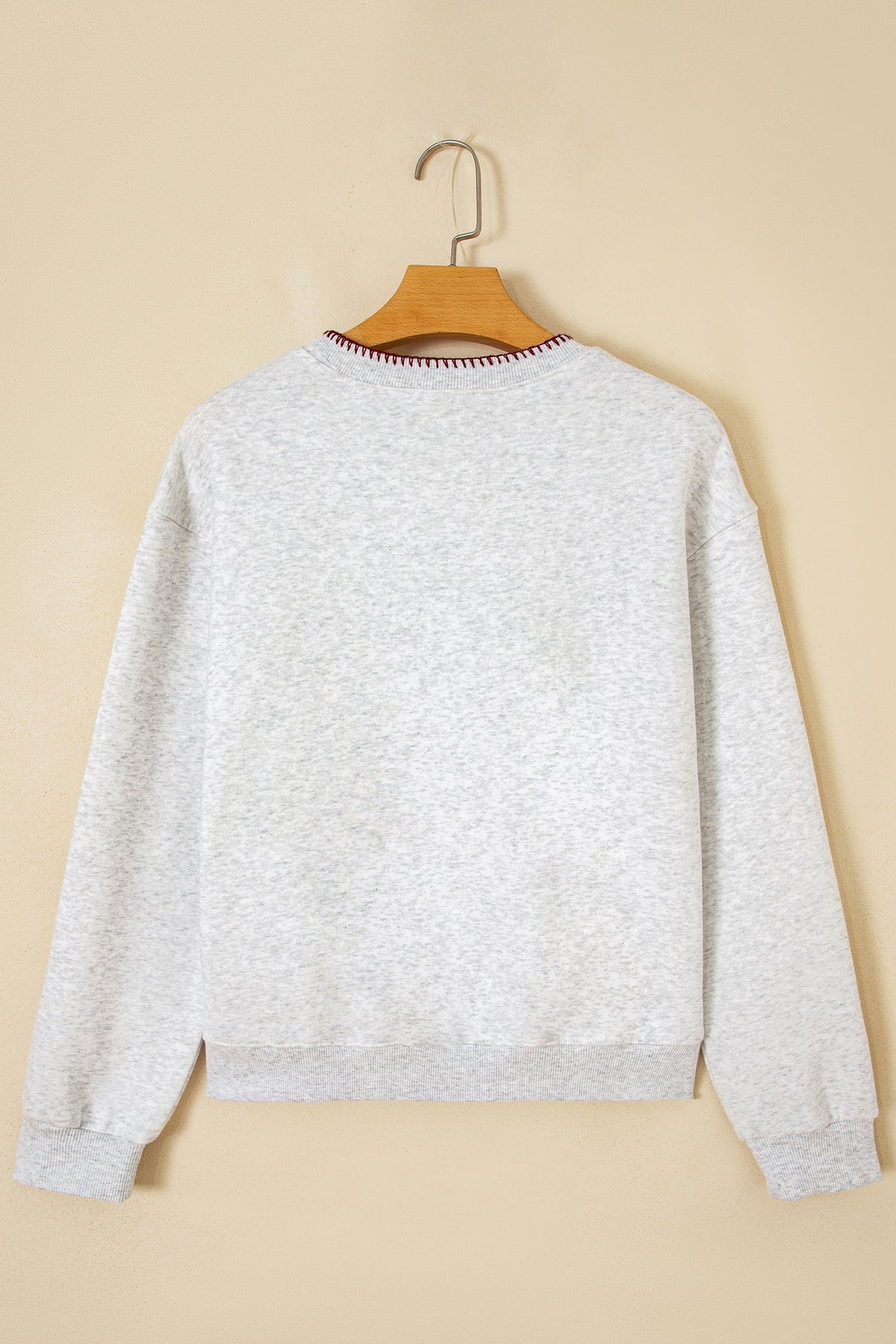 Back view of light gray sweatshirt