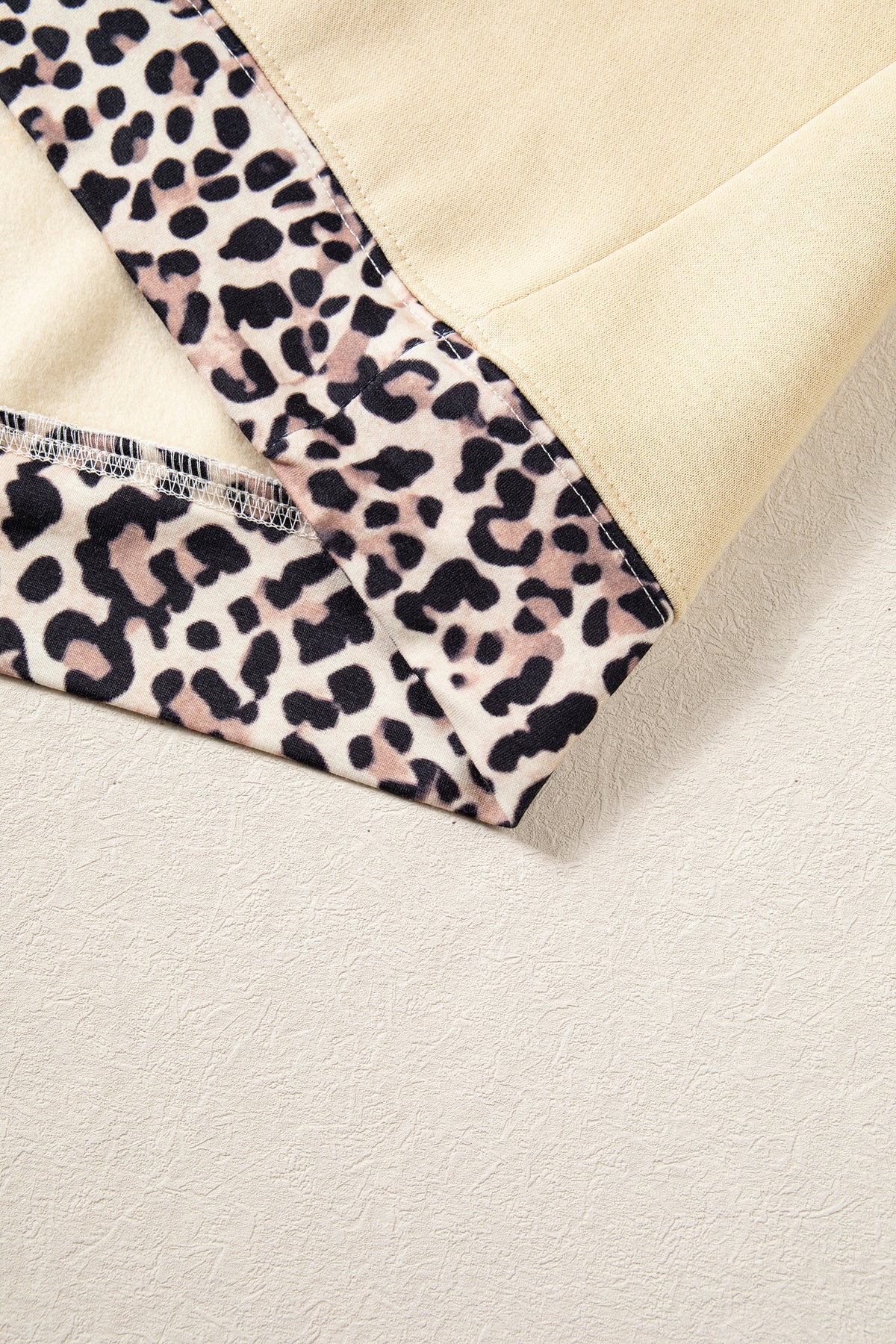 FAITH Leopard Trim Oversized Sweatshirt