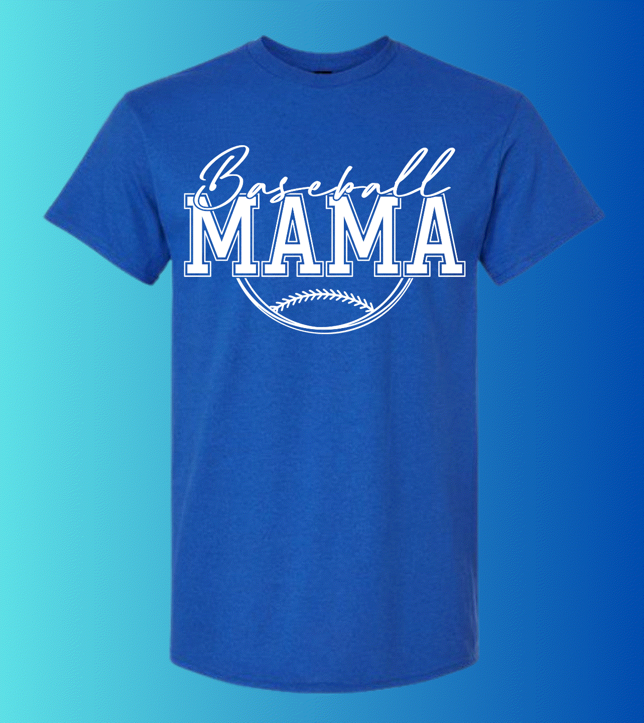 Baseball Mama white shirt design for game day and casual wear