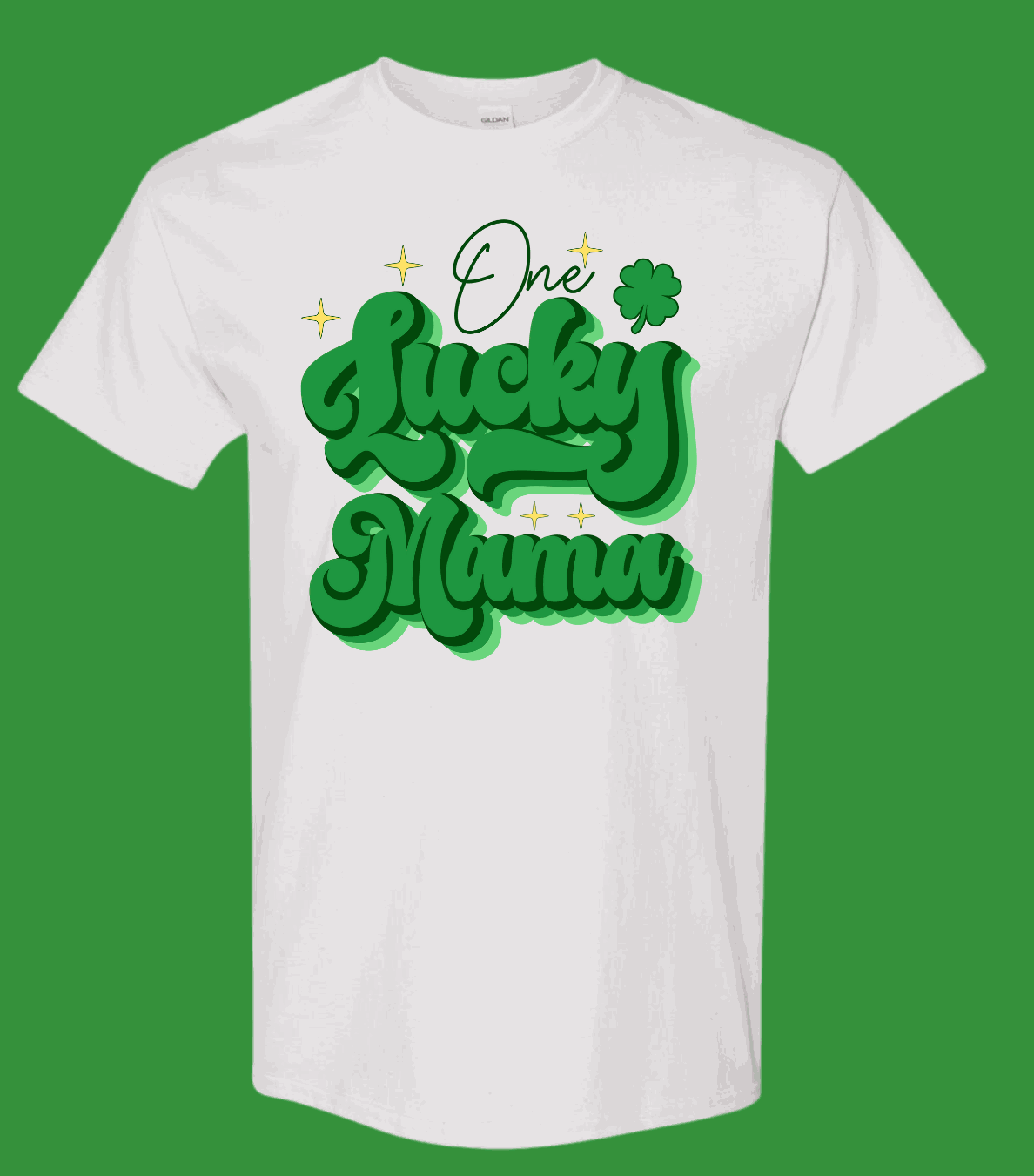 One Lucky Mama clover shirt for St. Patrick's Day with lucky design