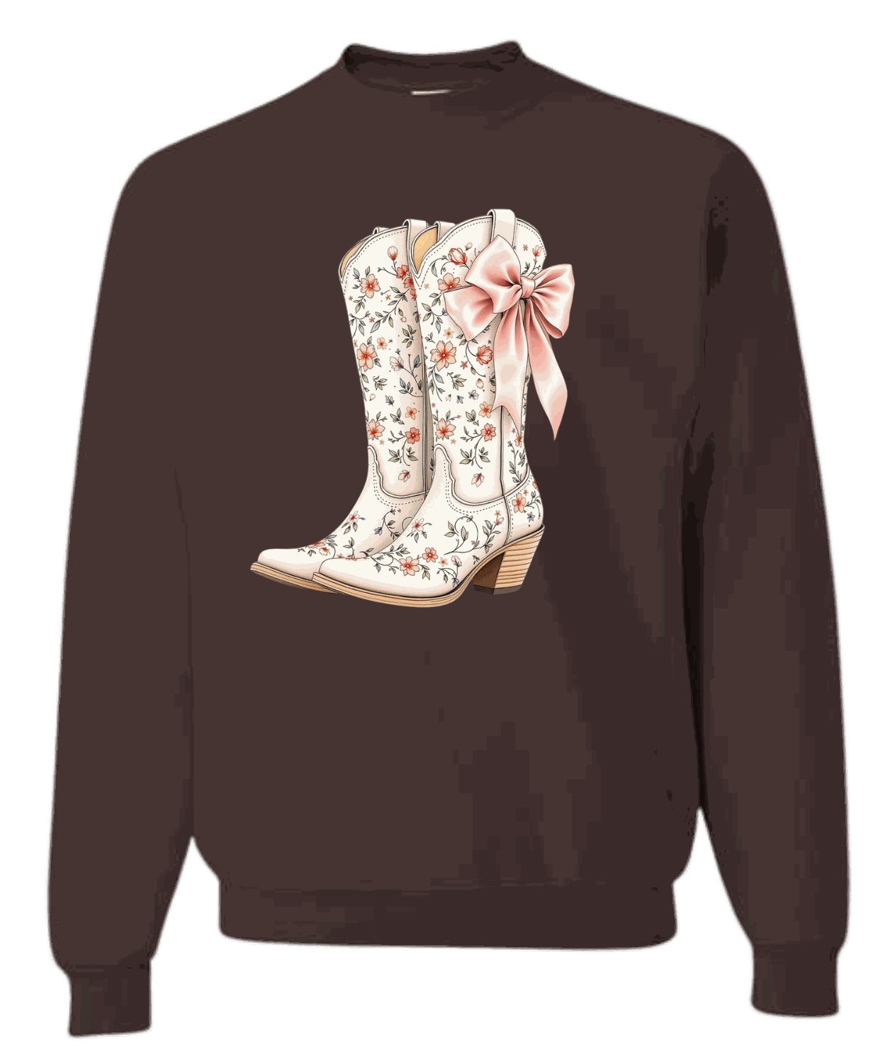 Floral Boots With Bow