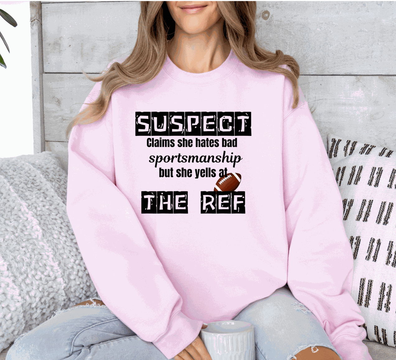 Suspect- Bad Sportmanship funny shirt with humorous sports theme design.