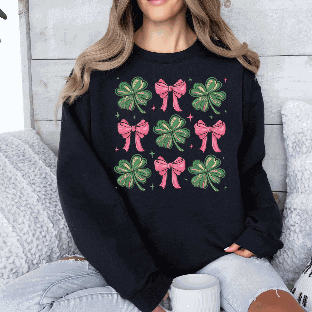 Pink Bows and Shamrocks
