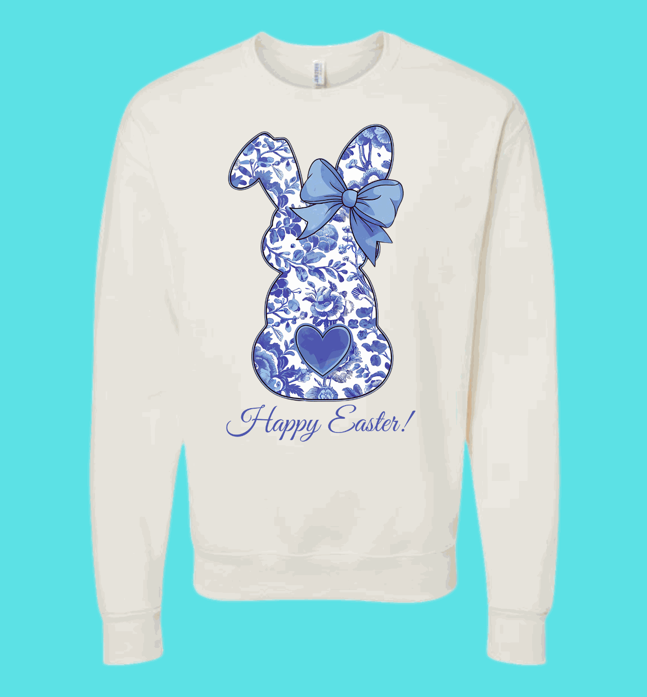 Blue Bunny Easter t-shirt with playful spring design