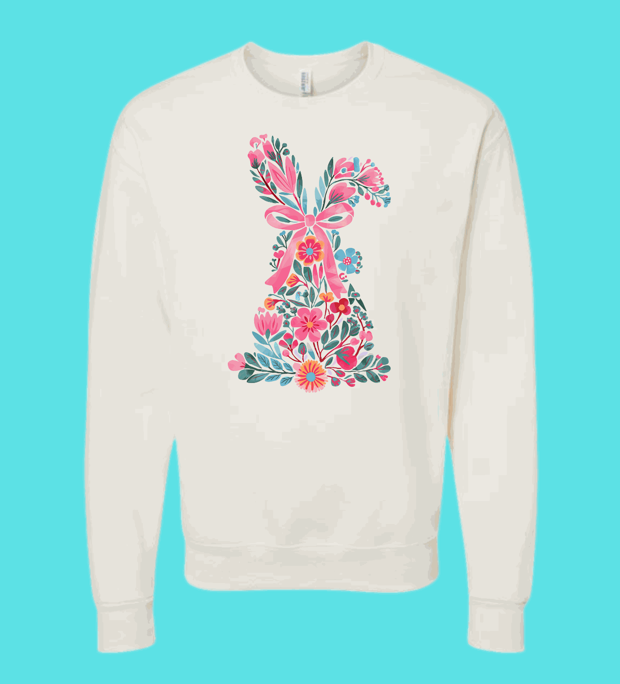 Floral Boho Bunny shirt with unique floral design for Easter celebration
