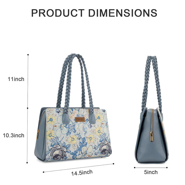 Wrangler Floral Print Braided Satchel Bag - Jean