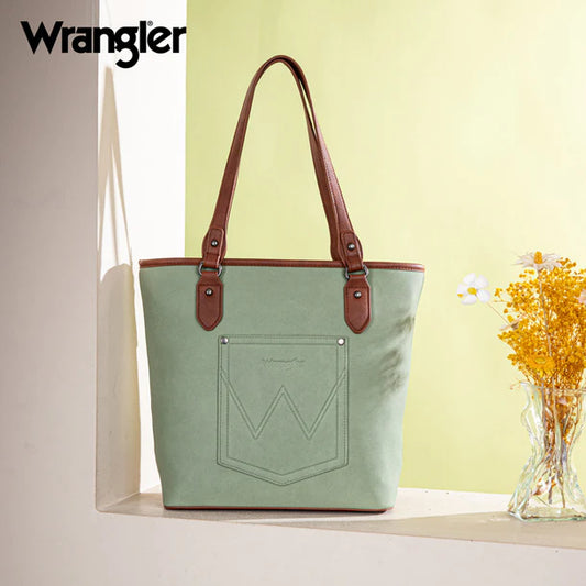 Wrangler Logo Waxed Canvas Tote