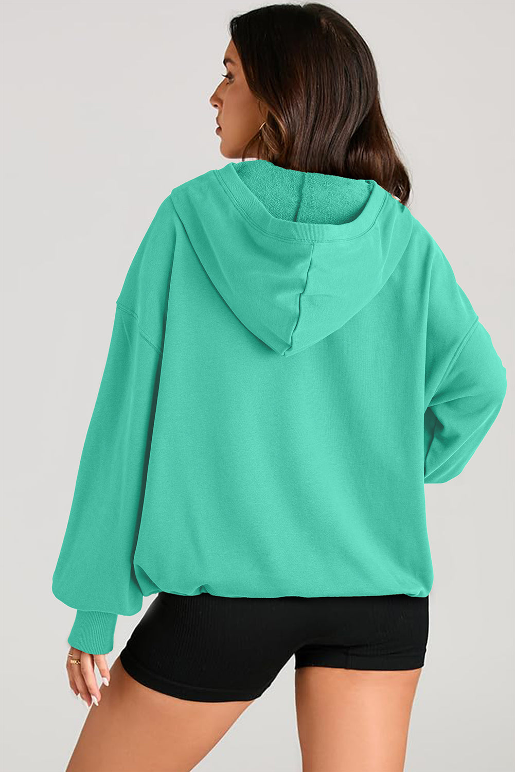 Kangaroo Pocket Half Zipper Oversized Hoodie