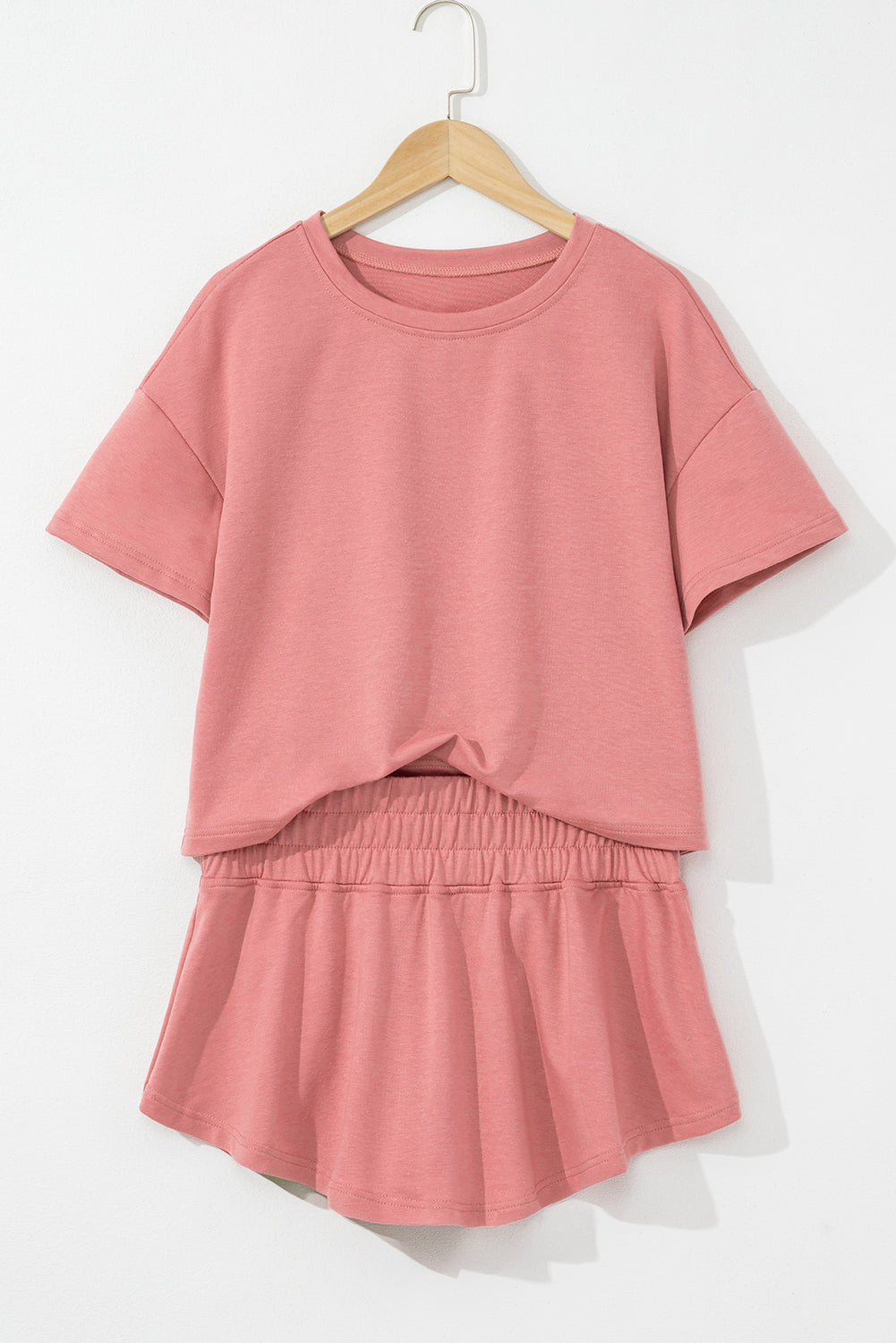Cropped Tee and Ruffle High Waist Skort Set