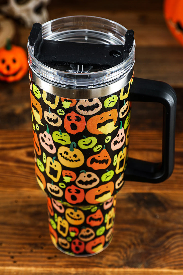 Black Halloween Pumpkins 40oz Stainless Steel Thermos Cup