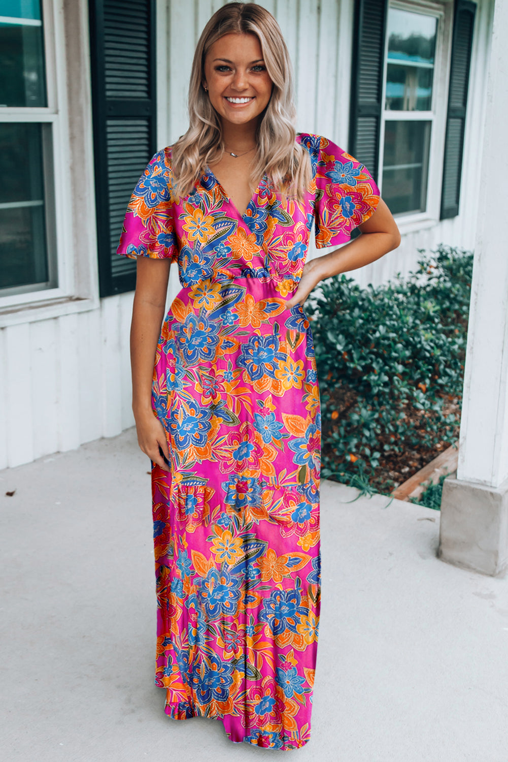 Rose Boho Abstract Print Wrap