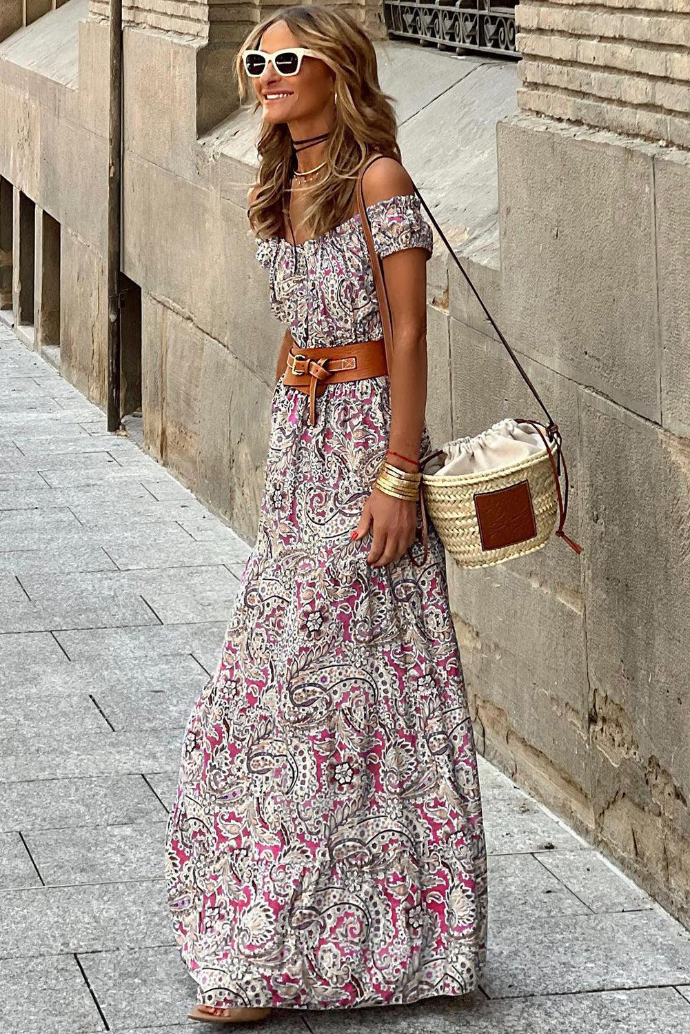 Pink Boho Paisley Print