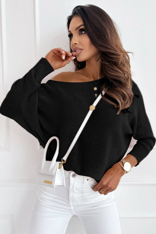Ribbon Bow Knot Dolman Sleeve Sweater