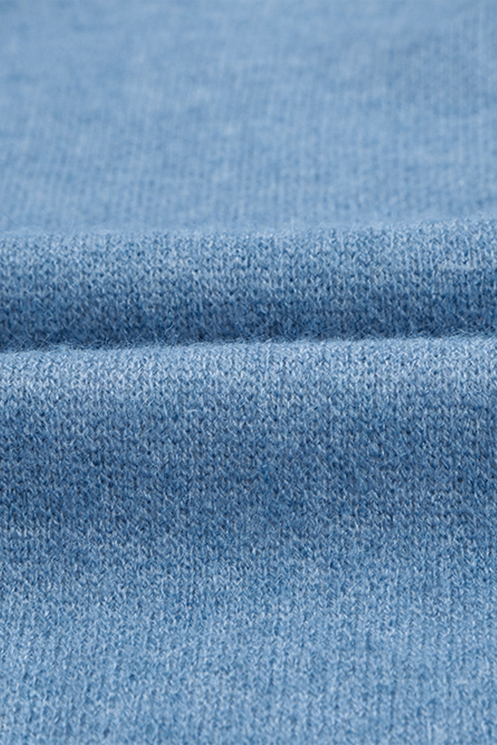 Blue Geometric Print Open Front Knit Cardigan