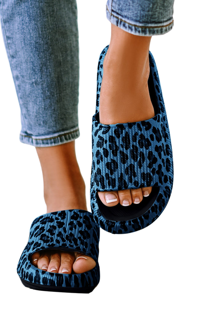 Leopard Cloud Slides Thick Flat Slippers