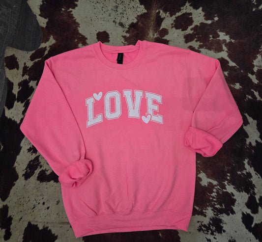 Love Sweatshirt- Hot Pink
