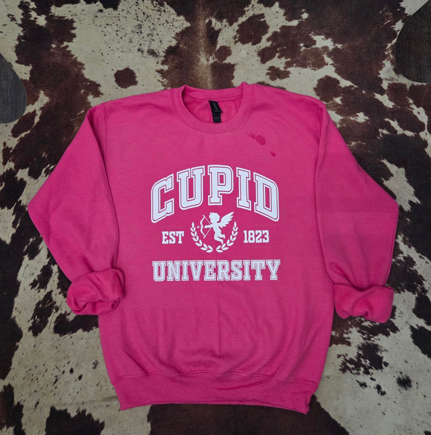 Cupid University Sweatshirt- Pink
