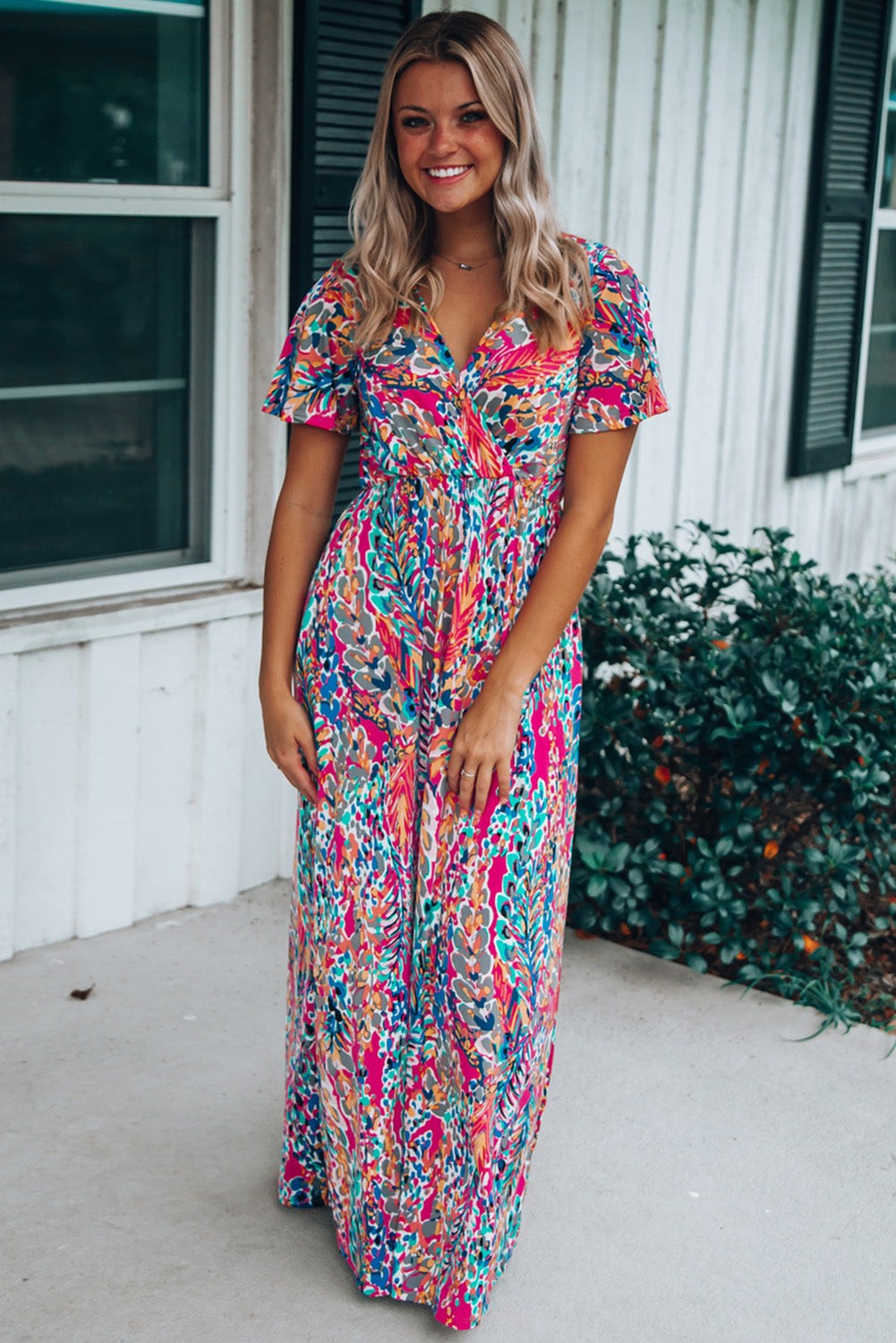 Rose Boho Abstract Print Wrap