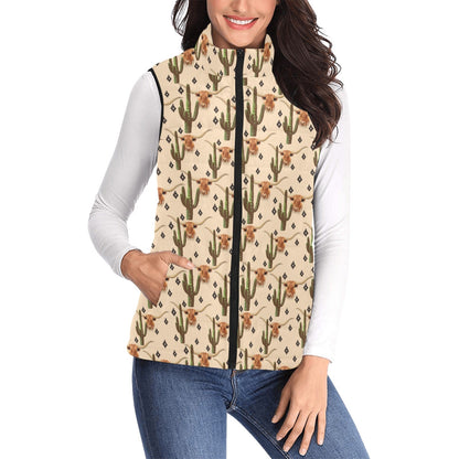 Longhorn Cactus Women's Western Puffy Vest