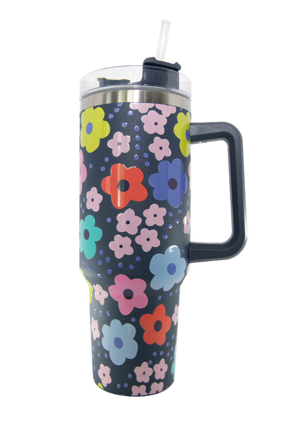 Multicolor 304 Floral Print Stainless Tumbler Thermos Cup