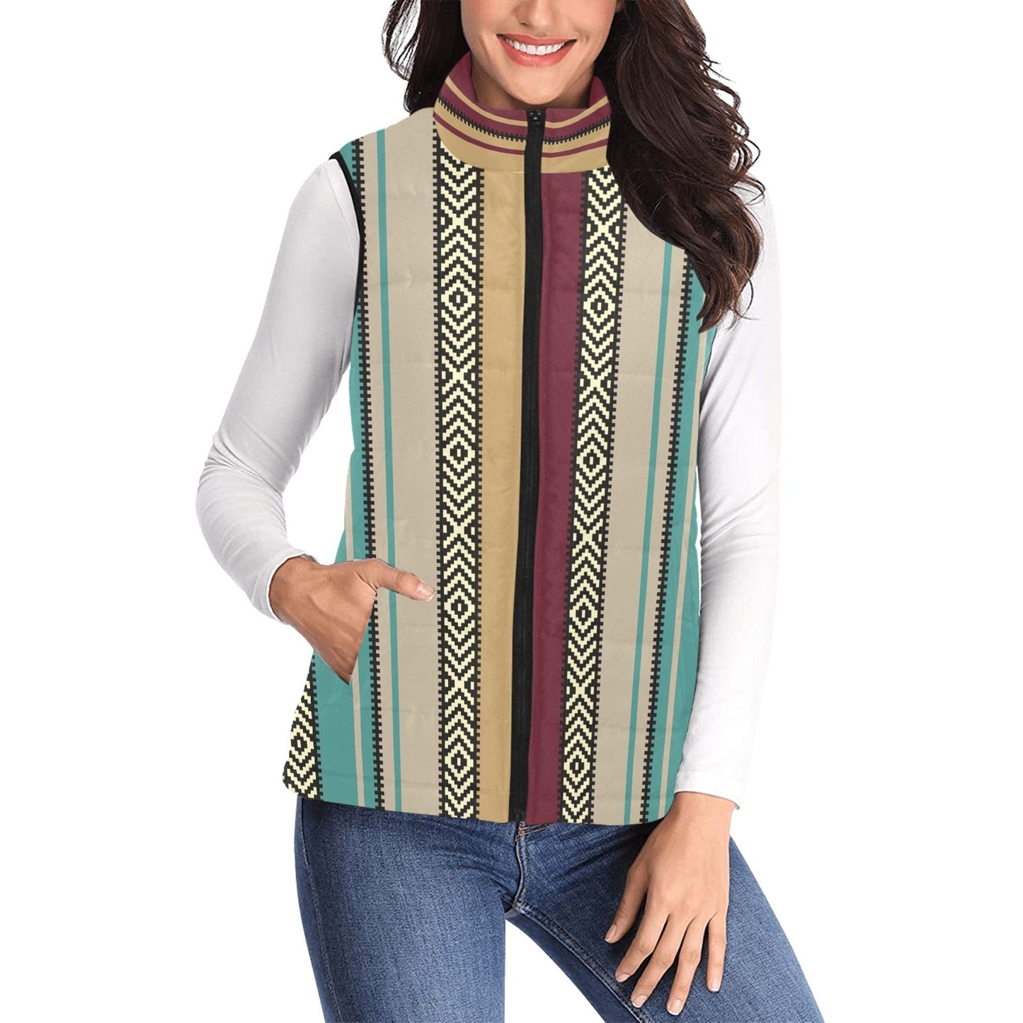 How Bout Them Cowboys Serape Women's Western Puffy Vest