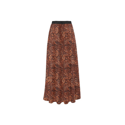 Tooled Leather Print Beach Maxi Skirt