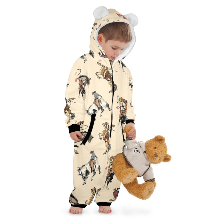 Vintage Cowgirl Little Kid Onesie Hooded Pajamas