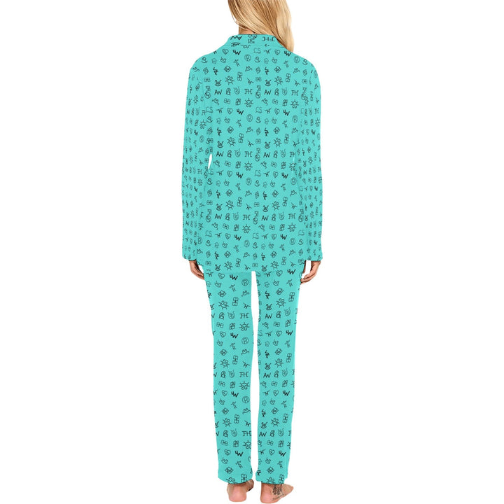 Turquoise Cattle Brands Women's Western Pajama Set