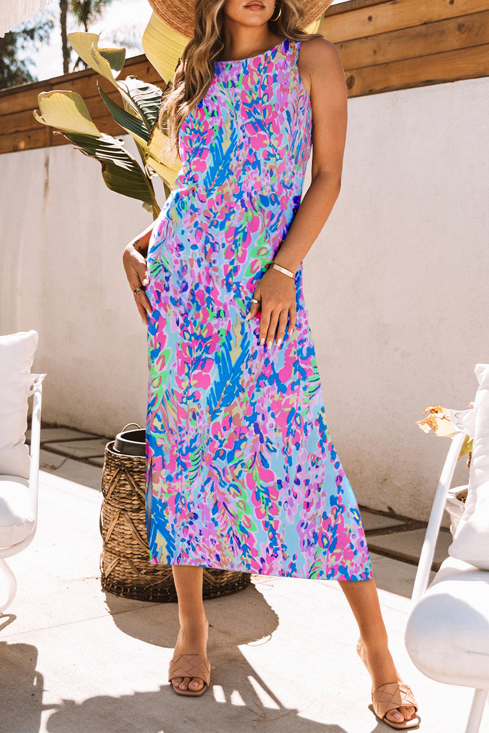 cpurple fluorescent maxi dress