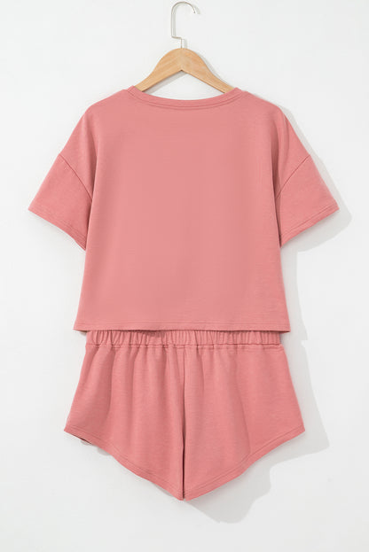 Cropped Tee and Ruffle High Waist Skort Set