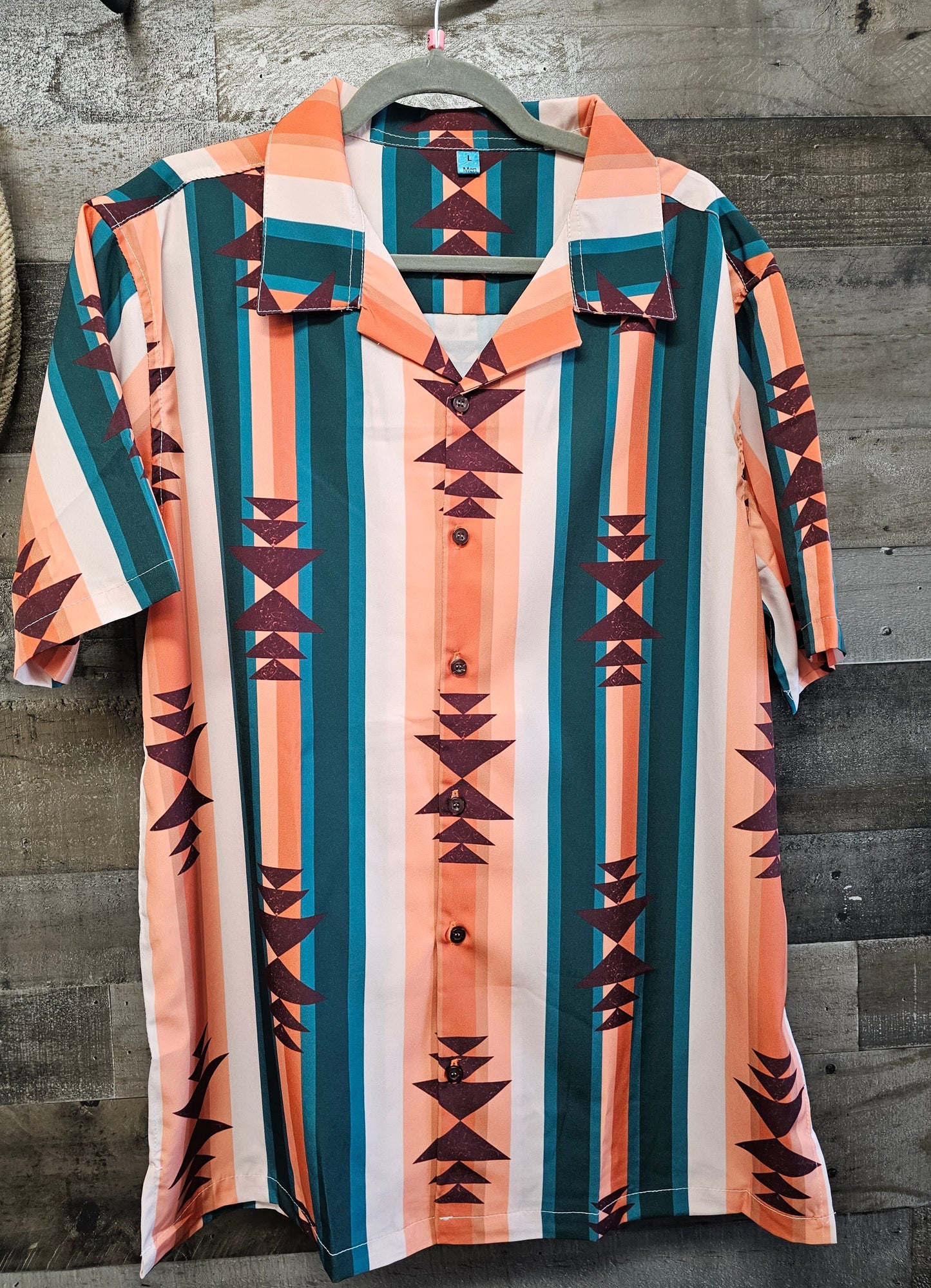 Cocoa Aztec Men's Western Camp Shirt