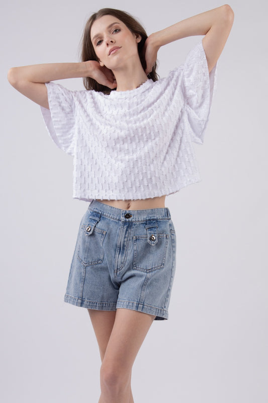 Textured Knit Casual Top