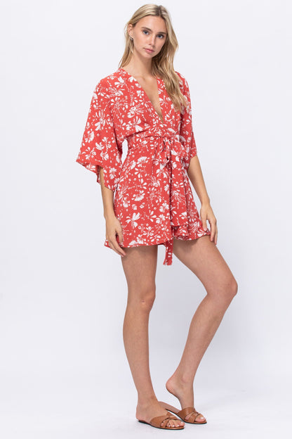 Kimono Sleeve Print Dress