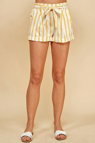 Plus size striped flowy shorts for summer adventures.