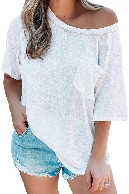 Dusty Pink Exposed Seam Loose Fit T Shirt