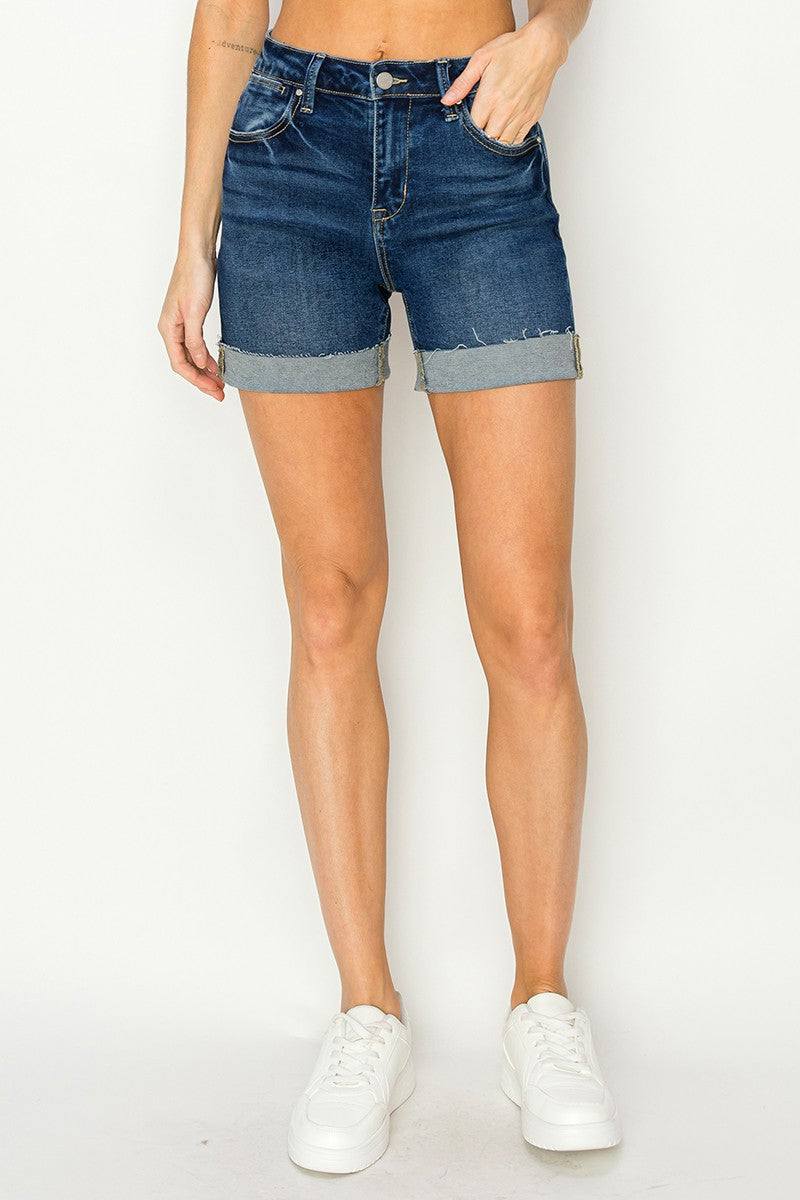 RISEN High Rise Cuffed Shorts