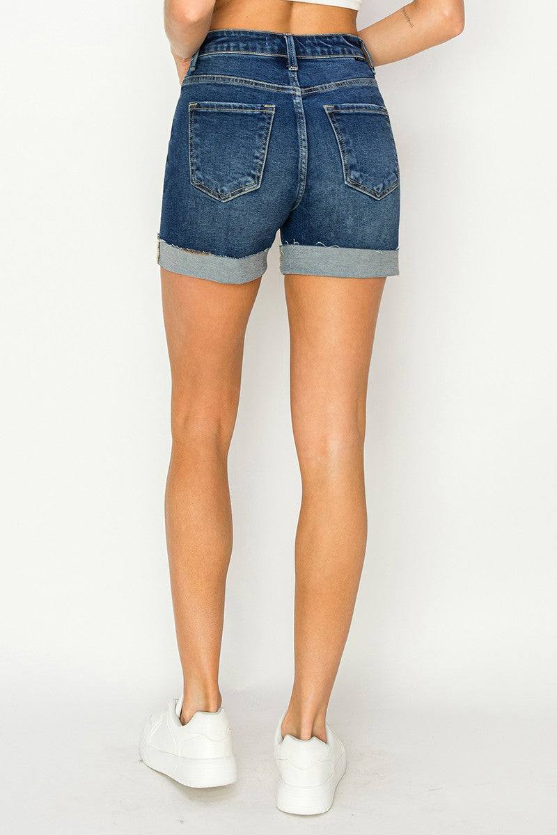 RISEN High Rise Cuffed Shorts