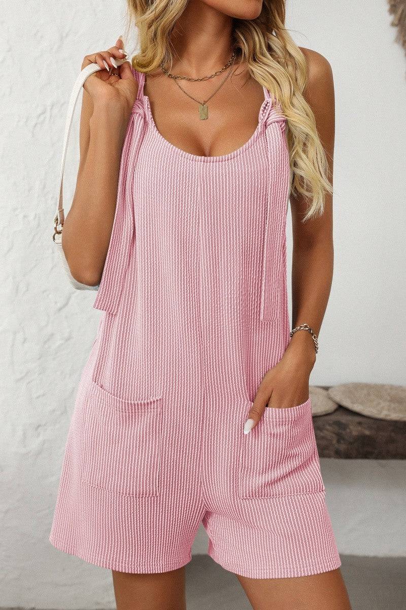Striped Spaghetti Strap Casual Summer Romper