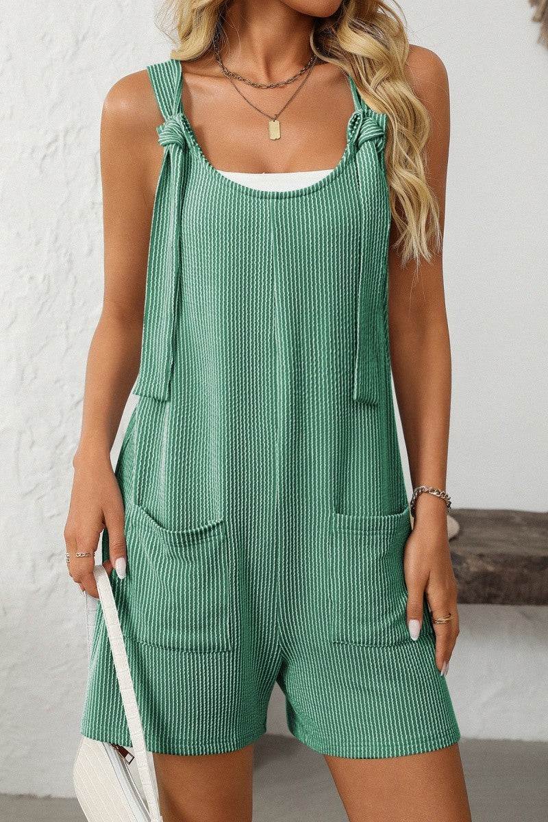 Striped Spaghetti Strap Casual Summer Romper