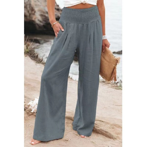 Cotton & Linen Wide-Leg Pants